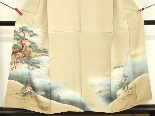 平和屋着物■訪問着 手描き 風景文 暈し染め 金彩 正絹 逸品 DABF4026cd