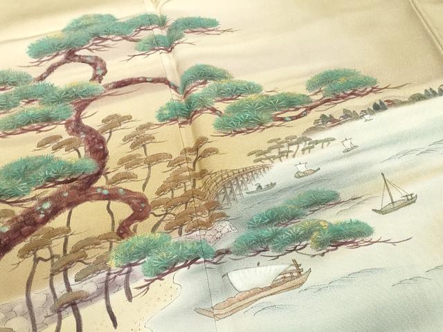 平和屋着物■訪問着 手描き 風景文 暈し染め 金彩 正絹 逸品 DABF4026cd