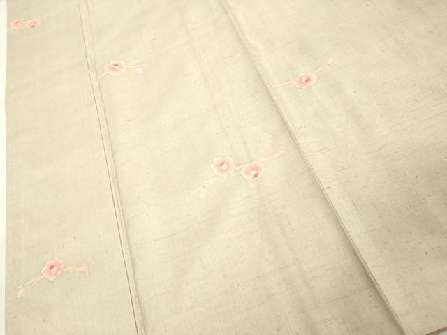 平和屋着物■上質な小紋 紬地 枝花文 正絹 逸品 DABF4041cd