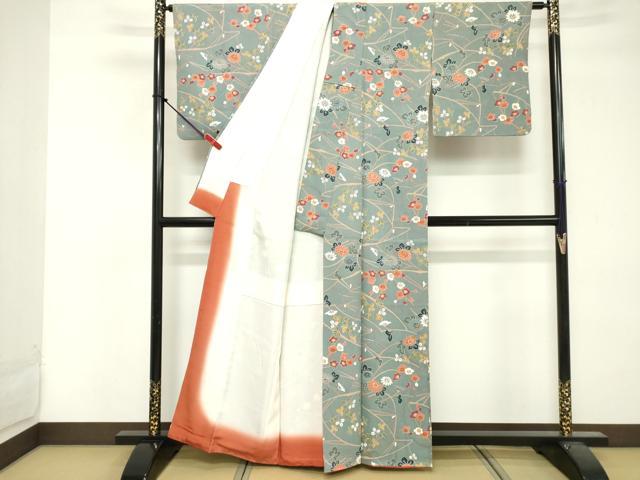 平和屋着物■上質な小紋 草花文 正絹 逸品 DABF4067cd