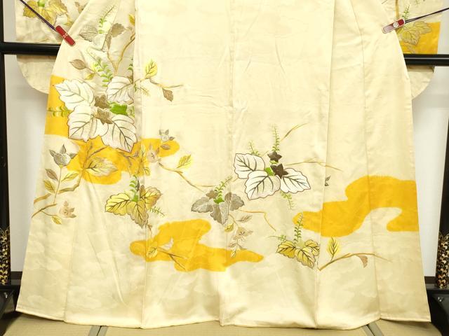 平和屋着物■豪華振袖 総刺繍 駒刺繍 草葉文 金糸 正絹 逸品 DABF4105cd