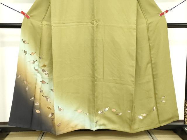 平和屋着物■訪問着 草葉文 暈し染め 金銀彩 正絹 逸品 DABF4119cd