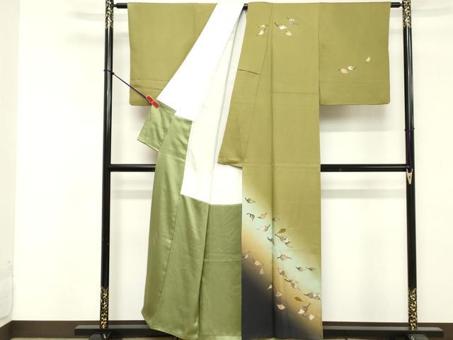 平和屋着物■訪問着 草葉文 暈し染め 金銀彩 正絹 逸品 DABF4119cd