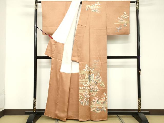 平和屋着物■訪問着 御所車花文 金銀彩 正絹 逸品 DABF4121cd