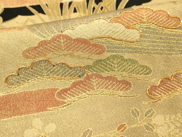 平和屋着物■豪華黒留袖 駒刺繍 風景文 金彩 正絹 逸品 DABF4137cd