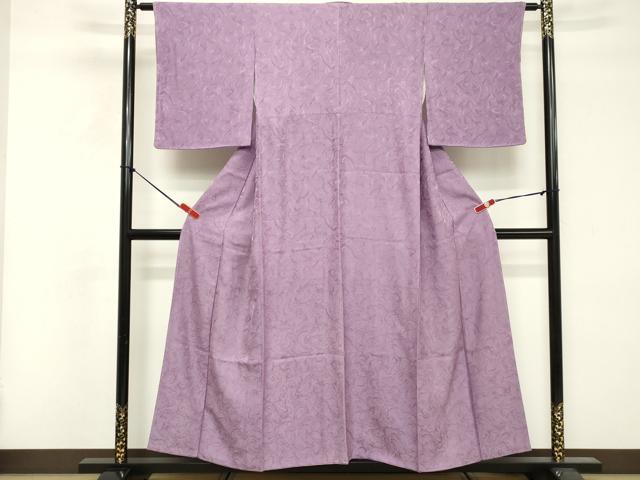 平和屋着物■上質な小紋 色無地 流水地紋 浅紫色 正絹 逸品 DABF4142cd