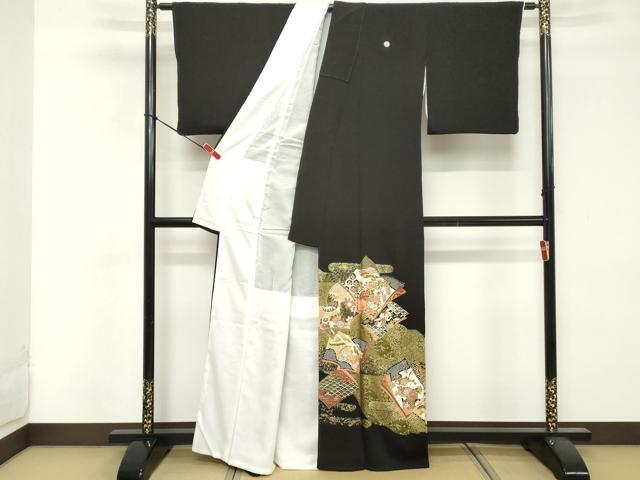 平和屋着物■豪華黒留袖 冊子花文 金彩 正絹 逸品 DABF4150cd