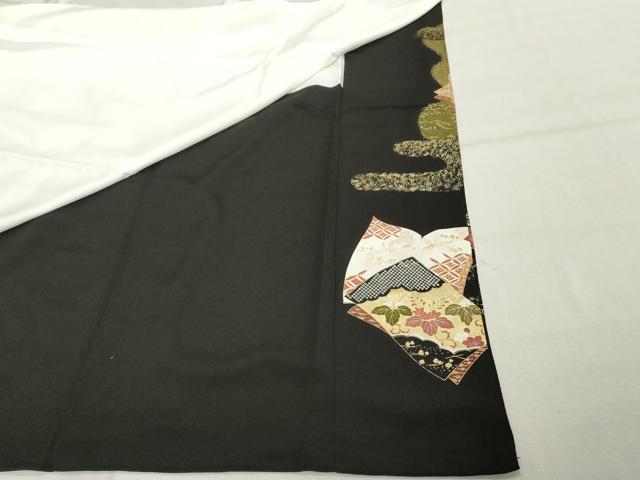 平和屋着物■豪華黒留袖 冊子花文 金彩 正絹 逸品 DABF4150cd
