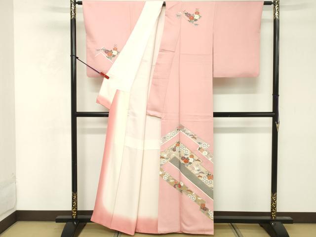 平和屋着物■訪問着 刺繍 幾何学吉祥花文 金彩 正絹 逸品 DABF4197cd