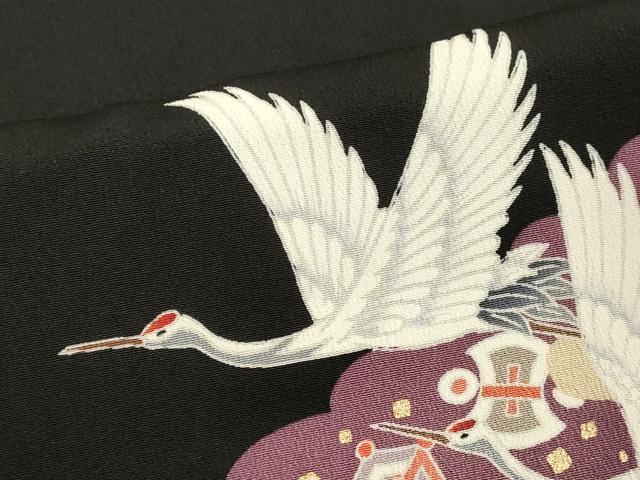 平和屋着物■豪華黒留袖 駒刺繍 花車文 金彩 正絹 逸品 DABF4212cd