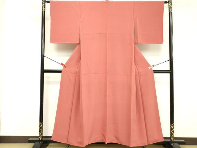 平和屋着物■上質な色無地 真朱色 正絹 逸品 DABF4297cd