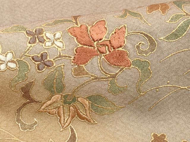 平和屋着物■訪問着 刺繍 花唐草文 暈し染め 金彩 正絹 逸品 DABF4306cd