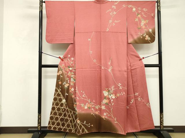 平和屋着物■訪問着 枝花文 暈し染め 金彩 正絹 逸品 DABF4317cd