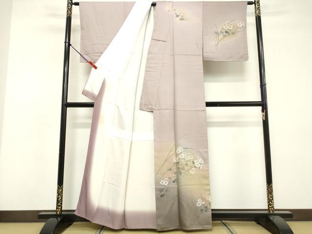 平和屋着物■中国三大刺繍 相良刺繍 訪問着 草花文 暈し染め 正絹 逸品 DABF4321cd