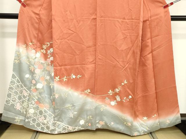 平和屋着物■訪問着 枝花文 暈し染め 金彩 正絹 逸品 DABF4322cd