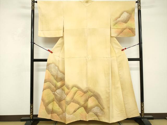 平和屋着物■訪問着 重ね山風景文 暈し染め 正絹 逸品 DABF4326cd