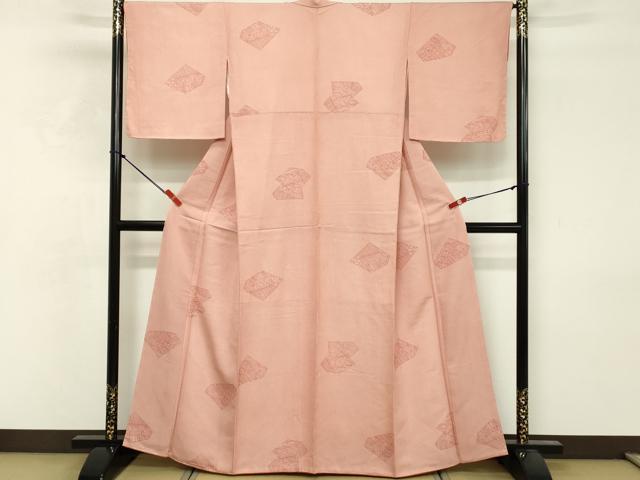 平和屋着物■上質な小紋 幾何学花文 正絹 逸品 DABF4364cd