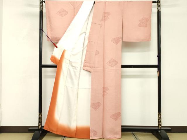 平和屋着物■上質な小紋 幾何学花文 正絹 逸品 DABF4364cd