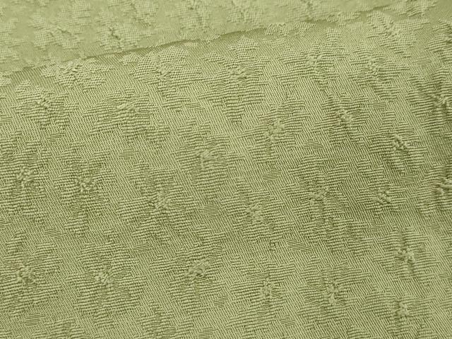 平和屋着物■上質な色無地 舞花地紋 柳色 正絹 逸品 DABF4390cd