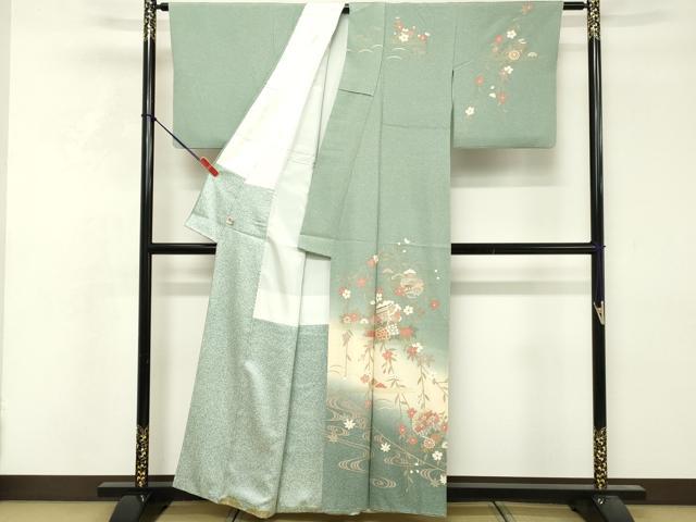 平和屋着物■訪問着 雪輪花文 暈し染め 金彩 まるやま扱い 正絹 逸品 DABF4405cd