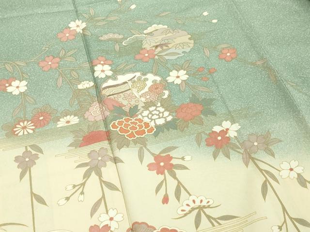 平和屋着物■訪問着 雪輪花文 暈し染め 金彩 まるやま扱い 正絹 逸品 DABF4405cd
