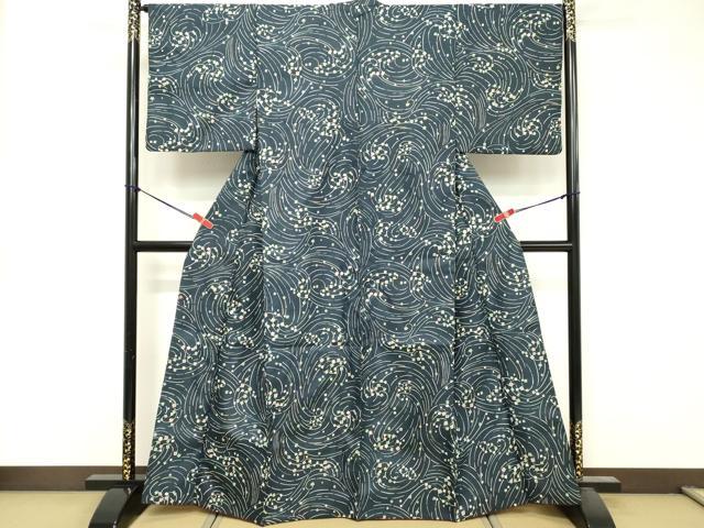 平和屋着物■小紋 流水文 洗える着物 DABF4412cd