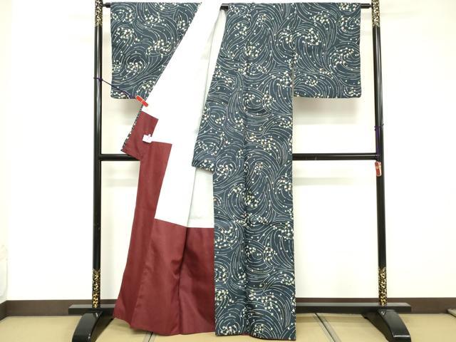 平和屋着物■小紋 流水文 洗える着物 DABF4412cd