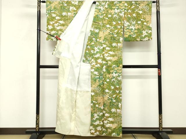 平和屋着物■小紋 手描き 草花文 洗える着物 DABF4413cd