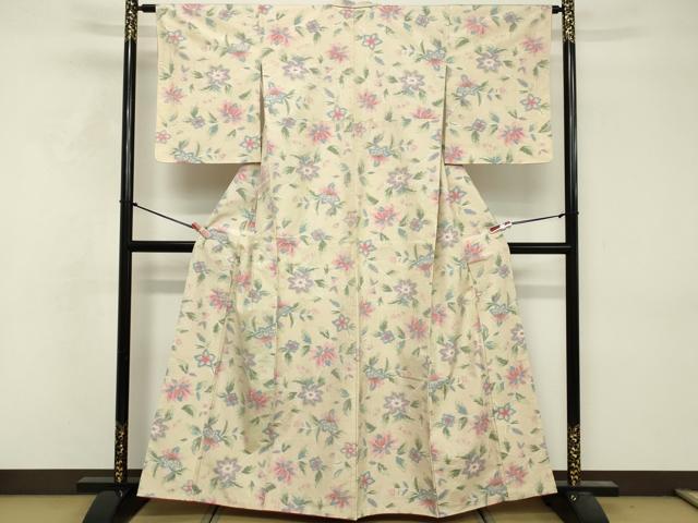 平和屋着物■上質な紬 舞花文 正絹 逸品 DABF4447cd