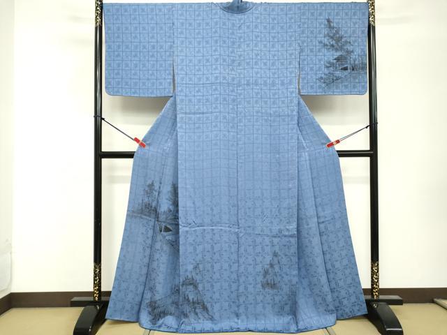 平和屋着物■訪問着 手描き 風景文 正絹 逸品 DABF4450cd