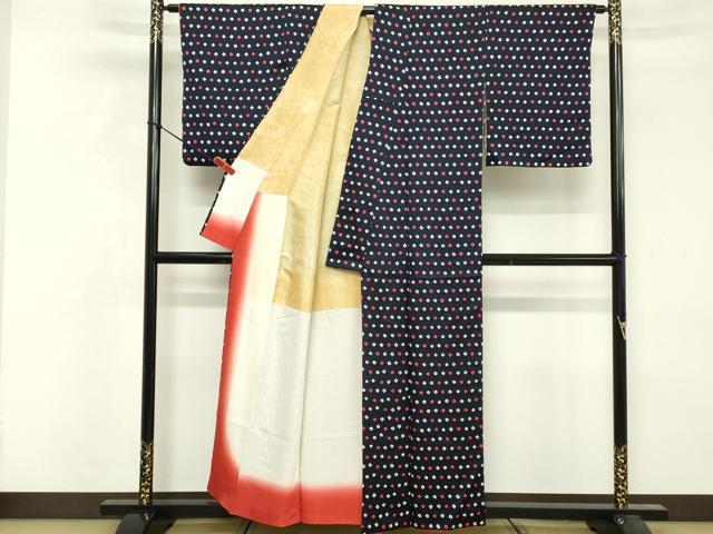 平和屋着物■上質な小紋 総絞り 鹿の子文 正絹 逸品 DABF4451cd
