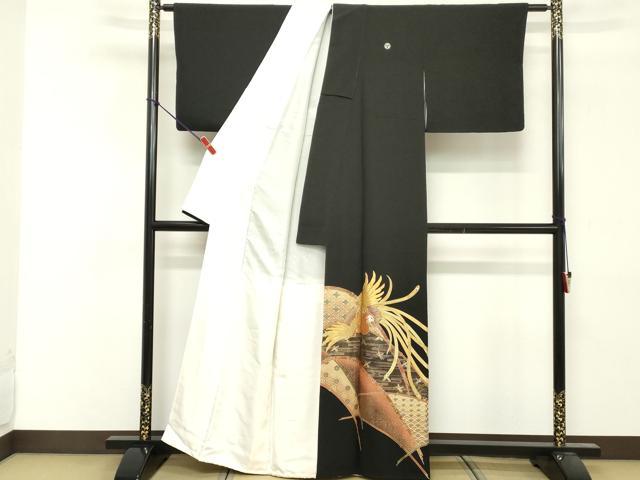 平和屋着物■豪華黒留袖 鳳凰風景文 金彩 正絹 逸品 DABF4454cd