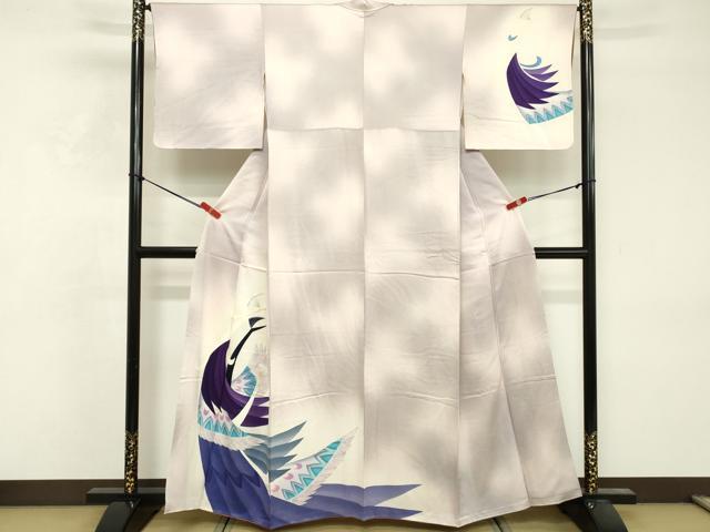 平和屋着物■訪問着 刺繍 孔雀 暈し染め 正絹 逸品 DABF4460cd