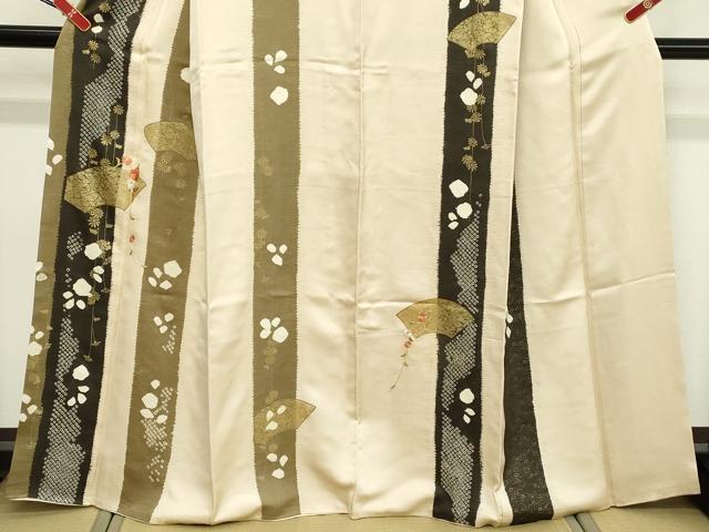 平和屋着物■訪問着 絞り 刺繍 地紙花文 金彩 正絹 逸品 DABF4462cd