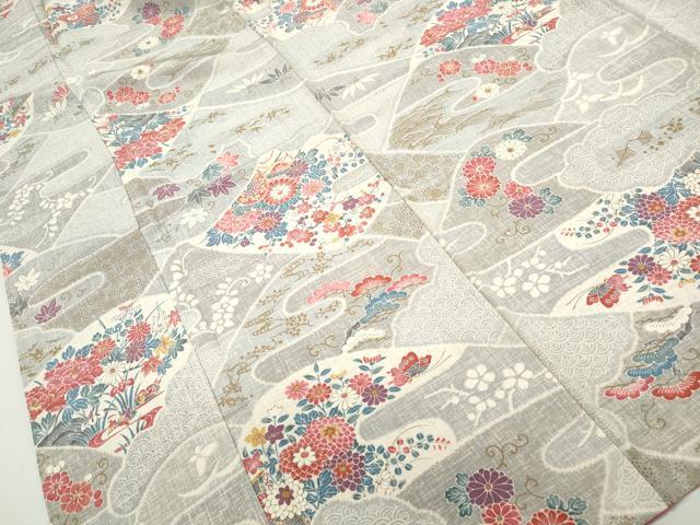 平和屋着物■上質な小紋 花車文 金彩 正絹 逸品 DABF4525qa