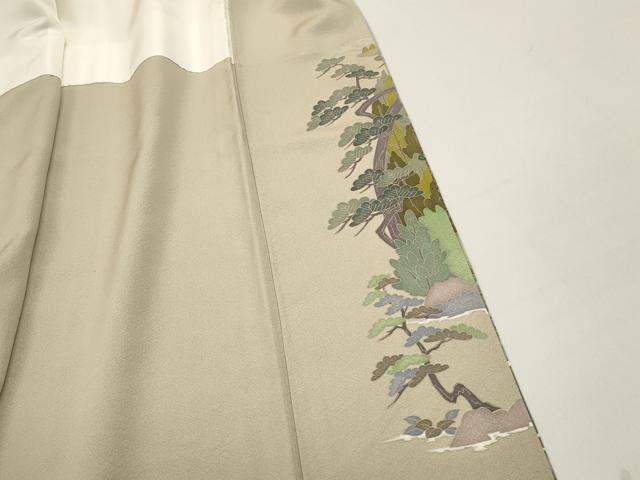 平和屋着物■豪華色留袖 友禅 作家物 飛鶴風景文 暈し染め 正絹 逸品 DABF4553qa