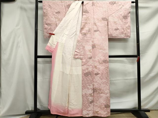 平和屋着物■上質な小紋 重ね地紙花文 金彩 正絹 逸品 DABF4584qa