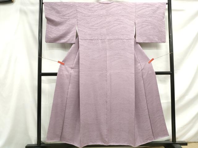 平和屋着物■上質な色無地 流水地紋 浅紫色 正絹 逸品 DABF4607qa