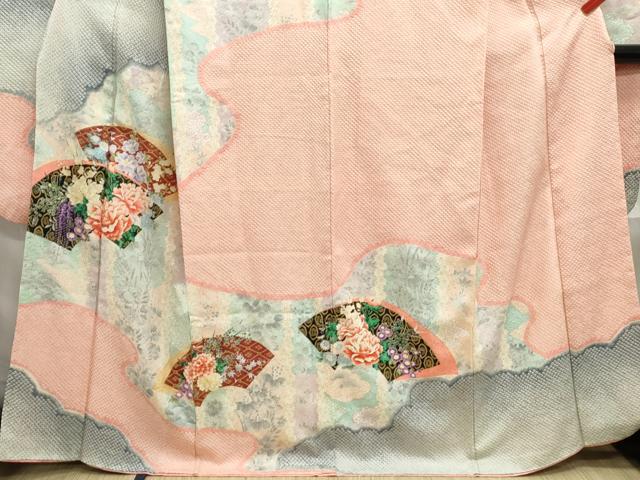 平和屋着物■豪華振袖 絞り 重ね地紙花文 暈し染め 金彩 正絹 逸品 DABF4647qa