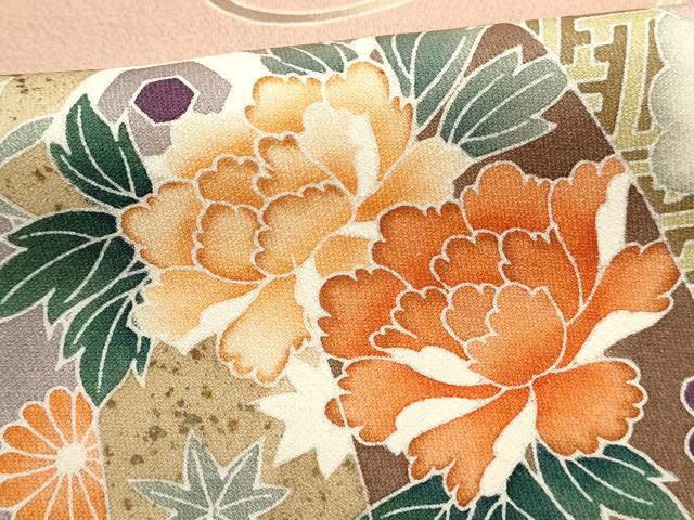 平和屋着物■訪問着 几帳花文 暈し染め 正絹 逸品 DABF4648qa