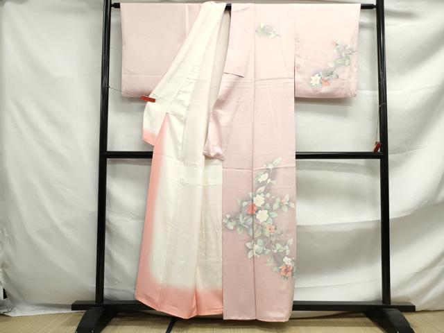 平和屋着物■訪問着 枝椿文 暈し染め 正絹 逸品 DABF4651qa