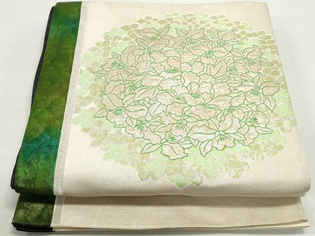 平和屋着物◎六通柄袋帯 花尽くし 金銀糸 正絹 逸品 DABF4668qa