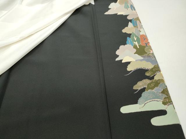 平和屋着物■豪華黒留袖 友禅 作家物 風景文 正絹 逸品 DABF4728qa