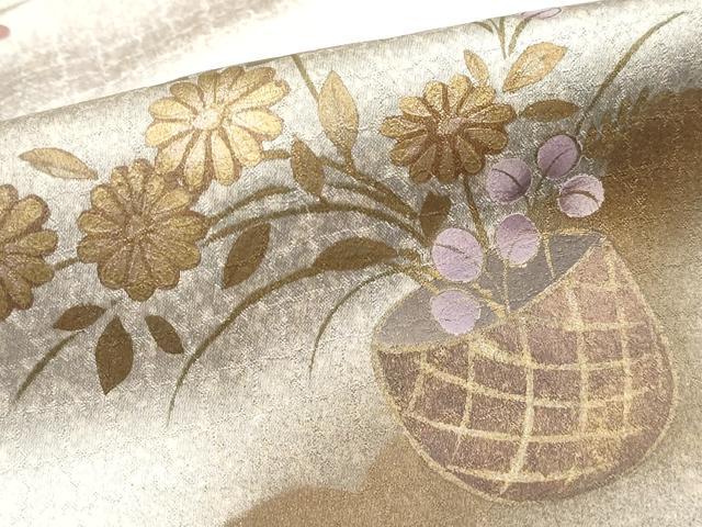 平和屋着物■訪問着 花籠文 暈し染め 金彩 正絹 逸品 DABF4736qa