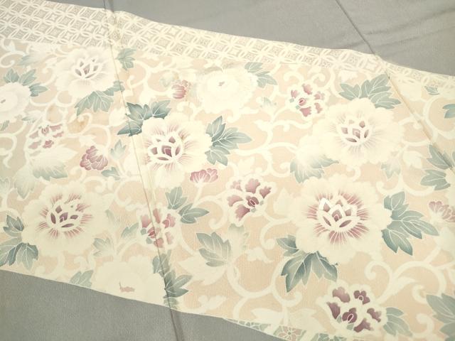 平和屋着物■訪問着 刺繍 唐草花文 正絹 逸品 DABF4874qa