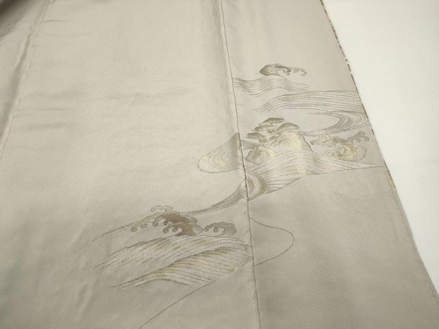 平和屋着物■豪華色留袖 寿光織 風景花文 暈し染め 金糸 正絹 逸品 DABF4881qa