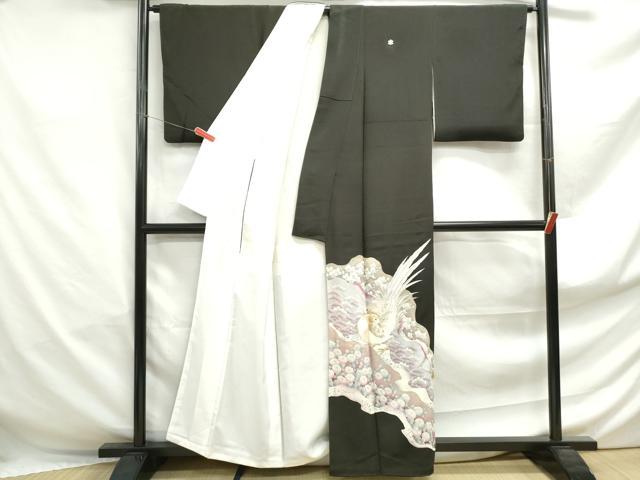 平和屋着物■豪華黒留袖 花鳥文 金銀糸 金銀彩 正絹 逸品 DABF4912qa