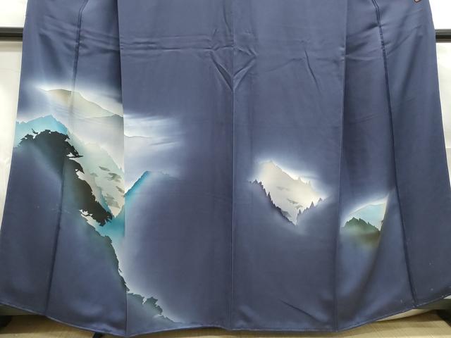 平和屋着物■訪問着 風景シルエット 暈し染め 正絹 逸品 DABF4913qa
