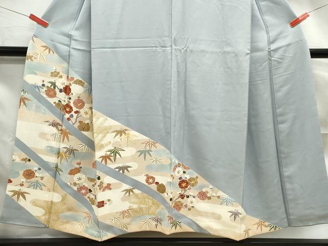 平和屋着物■豪華色留袖 駒刺繍 エ霞笹梅文 金彩 正絹 逸品 DABF4914qa