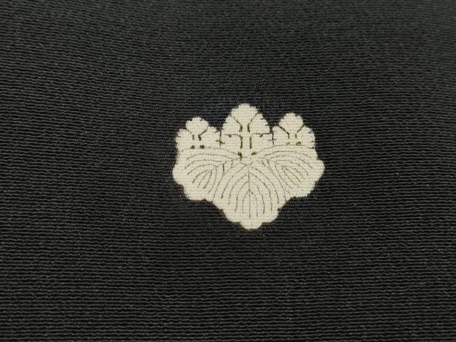 平和屋着物■豪華黒留袖 駒刺繍 扇面花鳥文 金彩 正絹 逸品 DABF4919qa